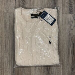 COPY - BRAND NEW MENS LARGE POLO WHITE KNIT SWEATER WITH TAGS